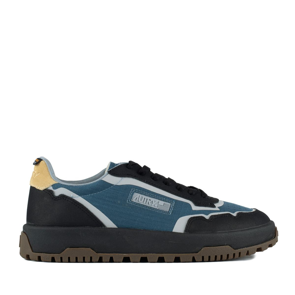 Autry Wildpace Low Nylon Ripstop And Leather Dark Blue And Black Sneakers