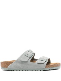 Birkenstock Green 'Arizona' Slippers In Suede