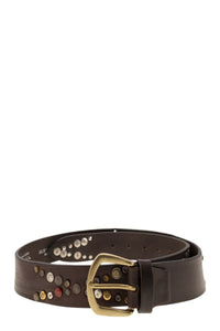 Alberto Luti Studded Leather Belt