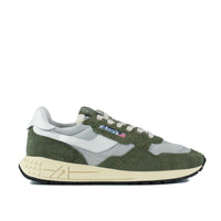 Autry Green And White Suede And Nylon Reelwind Low Sneakers
