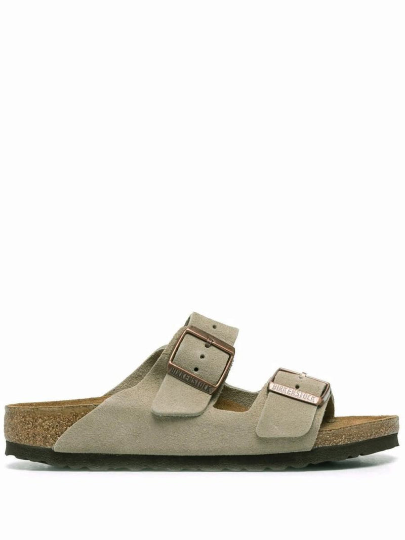 Birkenstock Arizona Sfb Taupe, Suede Leather Shoes