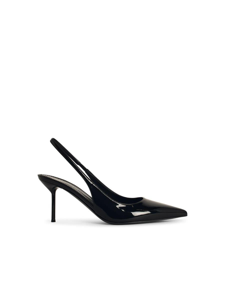 Paris Texas 'Lisia' Black Leather Slingbacks