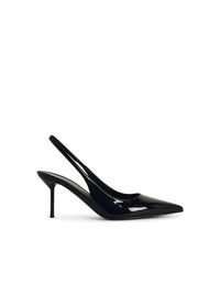 Paris Texas 'Lisia' Black Leather Slingbacks