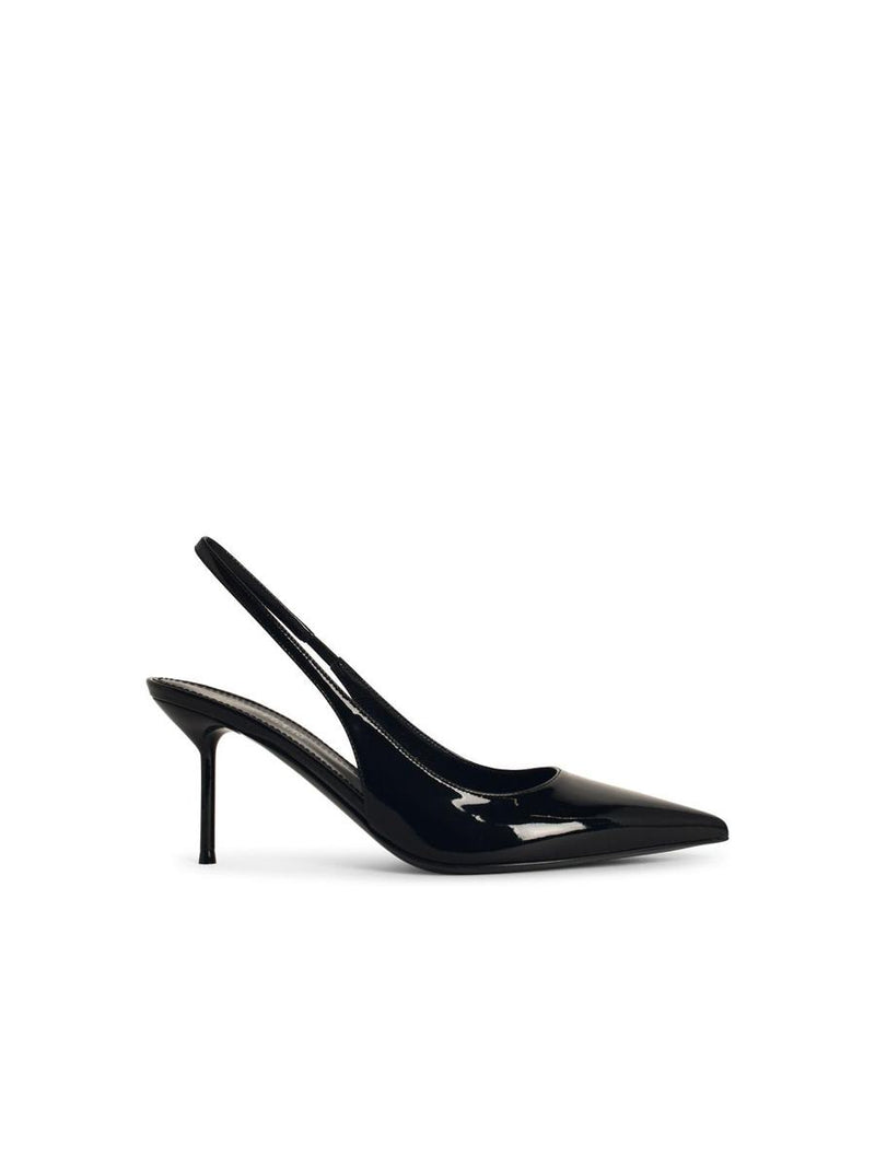 Paris Texas 'Lisia' Black Leather Slingbacks