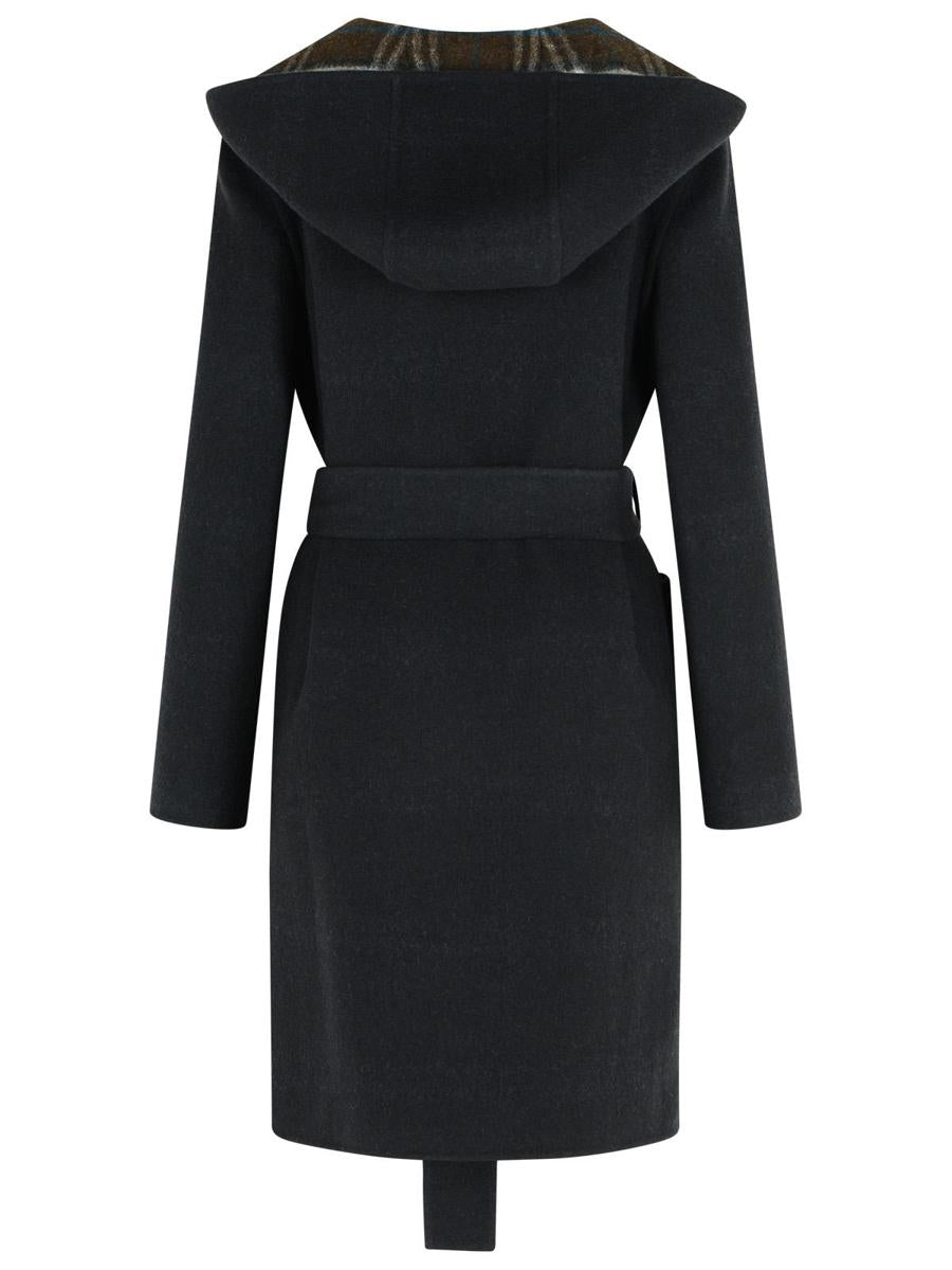 Burberry 'Hampshire' Reversible Black Wool Coat