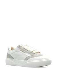 Casablanca White Leather Sneakers With Suede Insert On The Heel