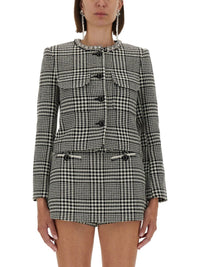 Self-Portrait Houndstooth Jacket With Crystals
