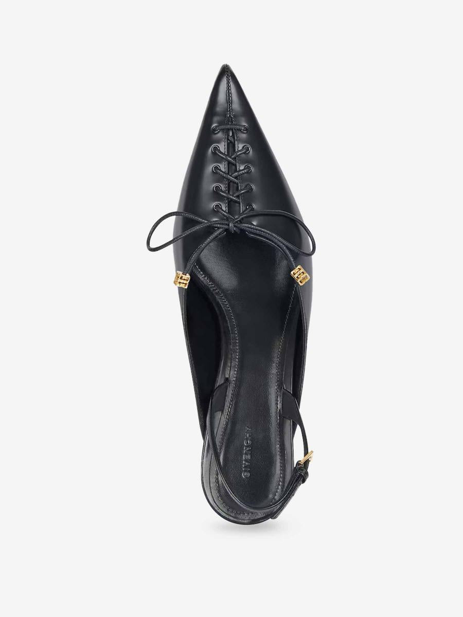 Givenchy Leather Lace-Up Slingbacks