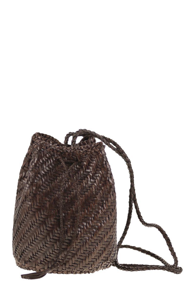 Dragon Diffusion Pompom Double Jump - Bucket Bag With Woven Leather