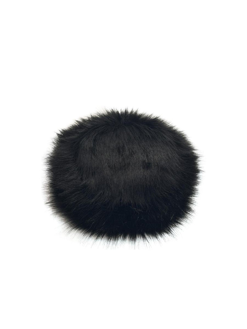 Ruslan Baginskiy 'Pillbox' Black Faux Fur Hat