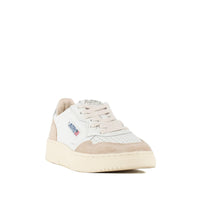 Autry Sneakers Medalist Low In Leather And Suede White And Silver
