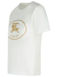 Burberry Ivory Cotton T-Shirt