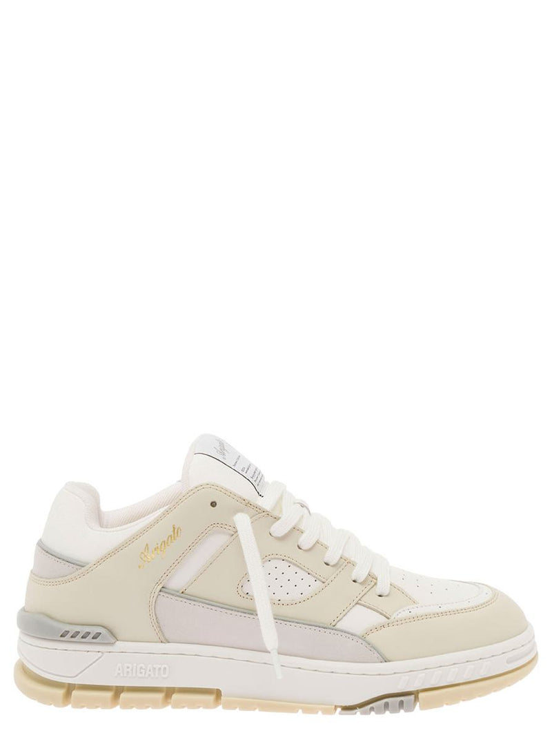 'Area Lo' Beige Sneakers With Embossed Logo In Leather Blend Man