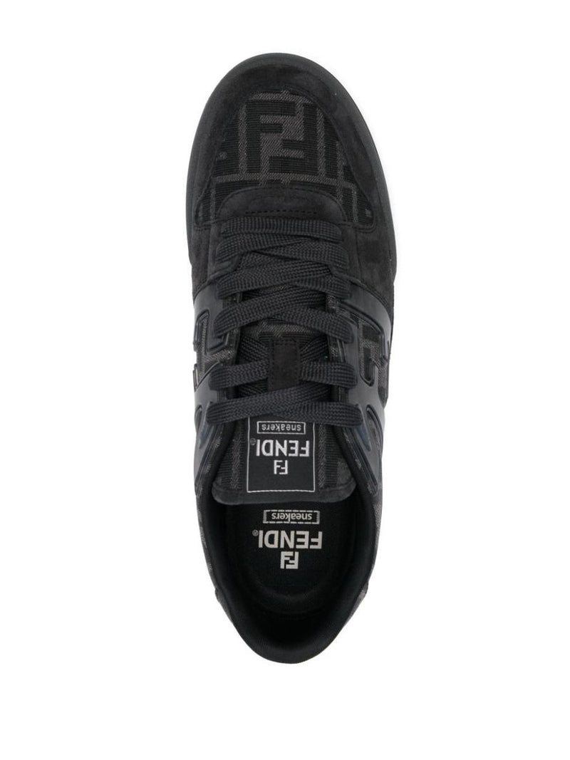 Fendi Ff Jacquard And Suede Match Sneakers Shoes
