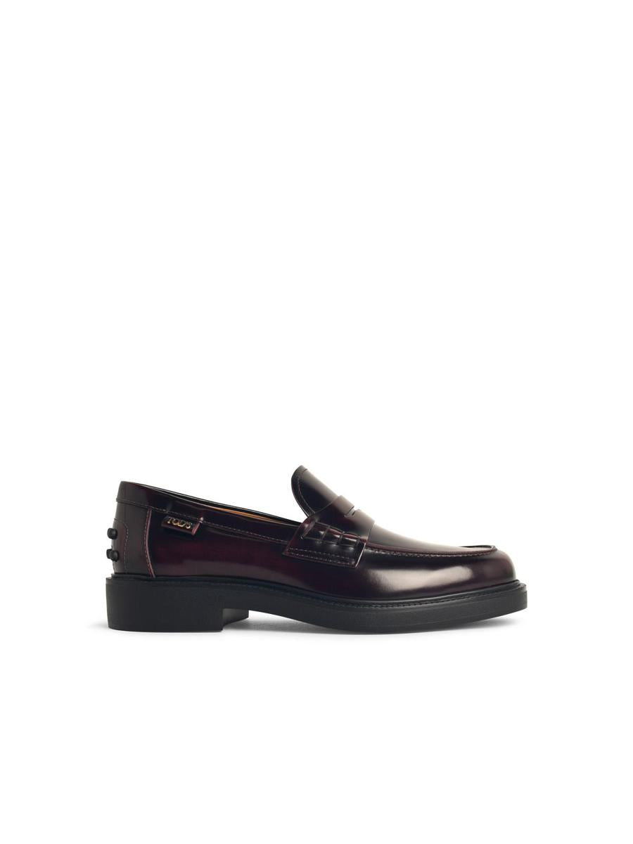 Tod'S Burgundy Leather Loafers