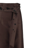Alberta Ferretti Embroidered Wool And Silk Skirt