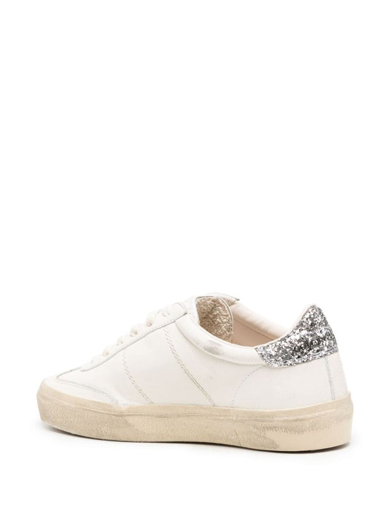 Golden Goose Leather Soul Star Sneakers With Glitter