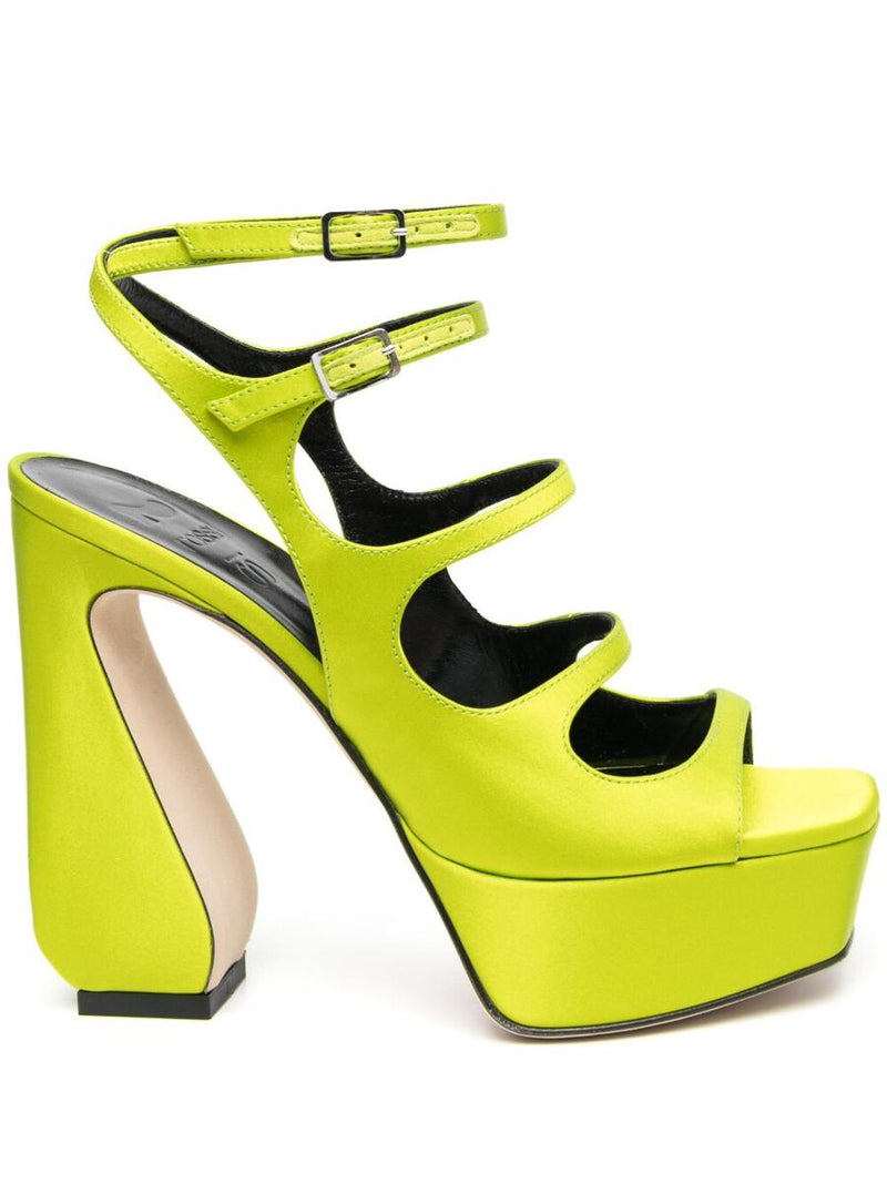 Si Rossi Crepe Satin Heel Sandals