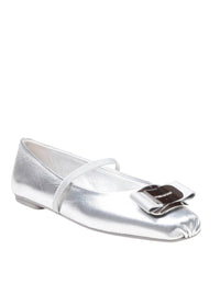 Salvatore Ferragamo Ballerina In Soft Laminated Leather