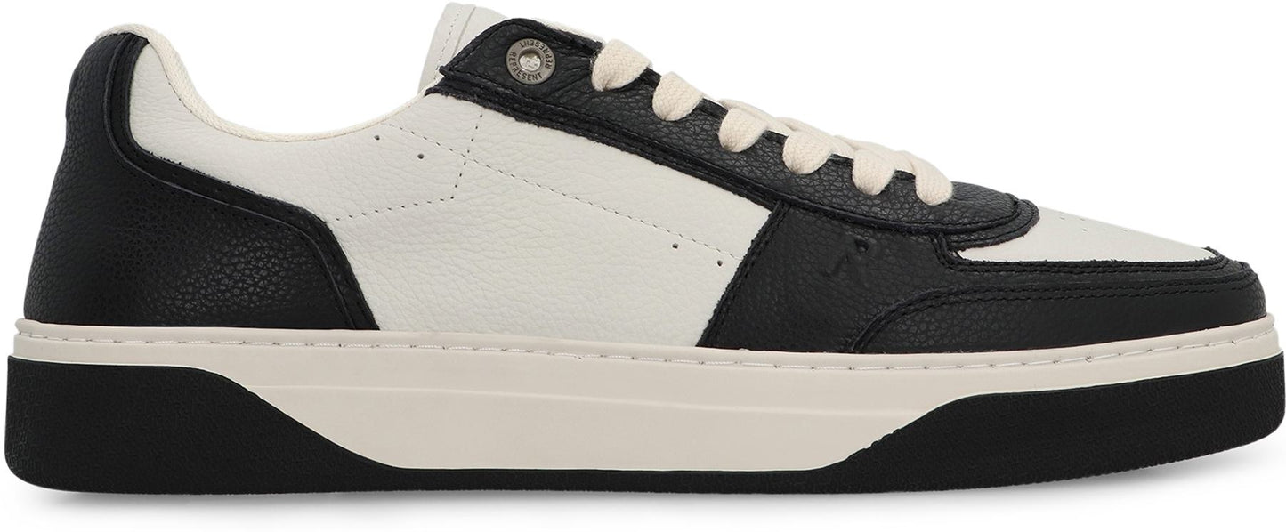 Represent Initial Leather Low-Top Sneakers