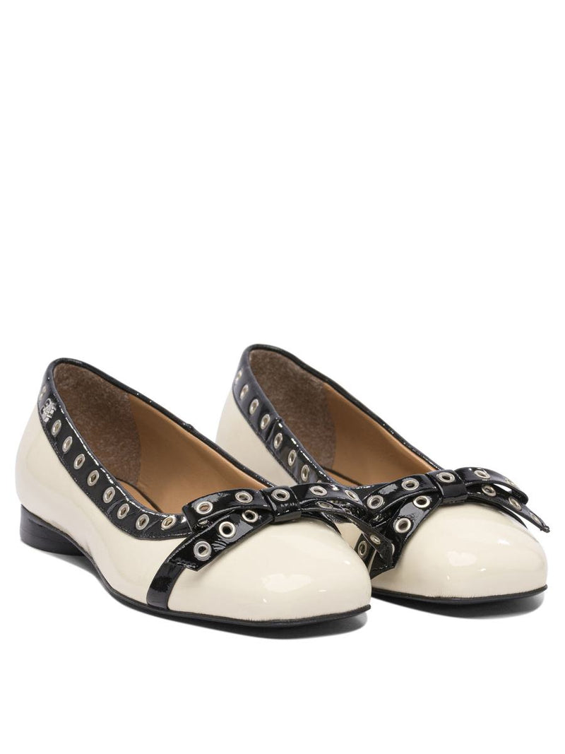 Ganni Eyelet Bow Ballet Flats