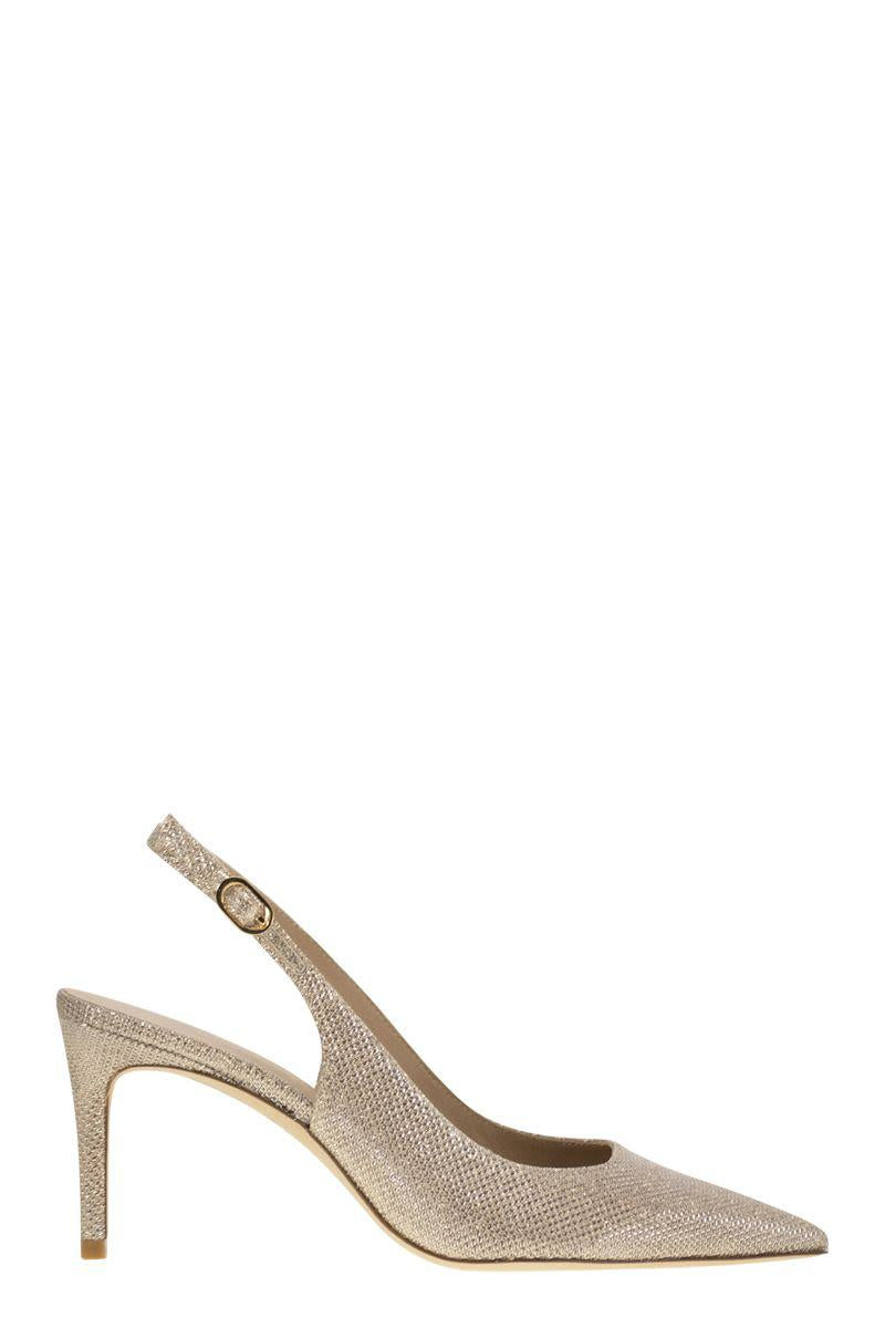 Stuart Weitzman Stuart Power - Metallised Fabric Slingback
