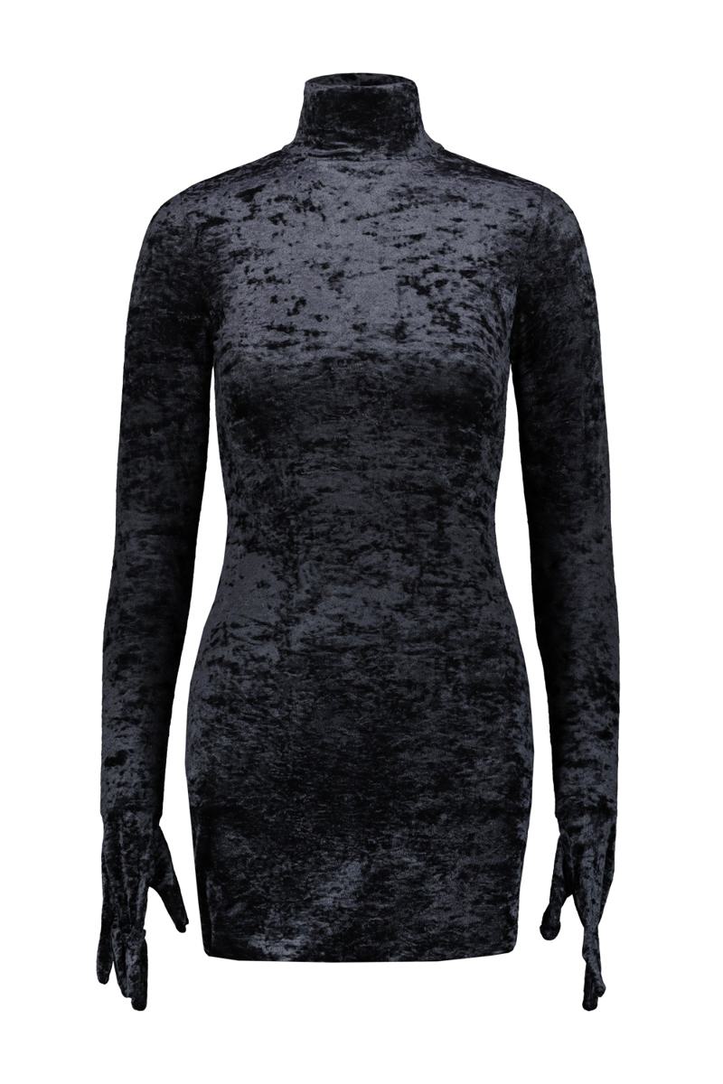 Vetements Velvet Styling Dress With Gloves Clothing