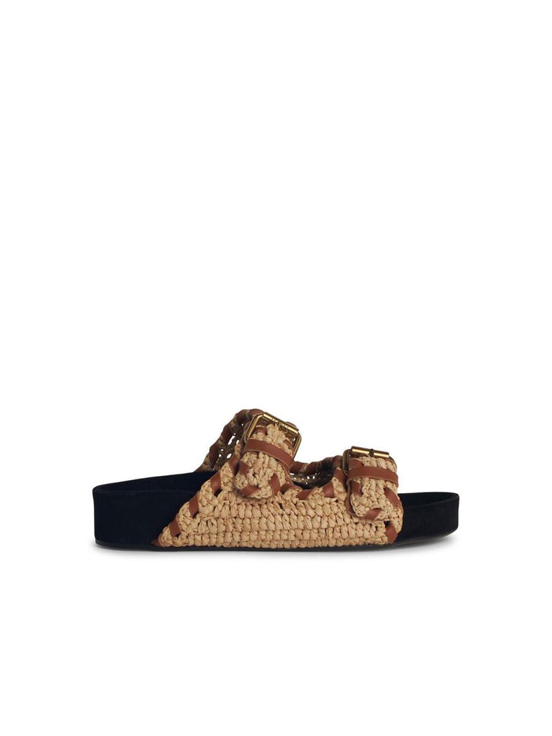 Isabel Marant Étoile 'Lennyo' Beige Palm Slipper