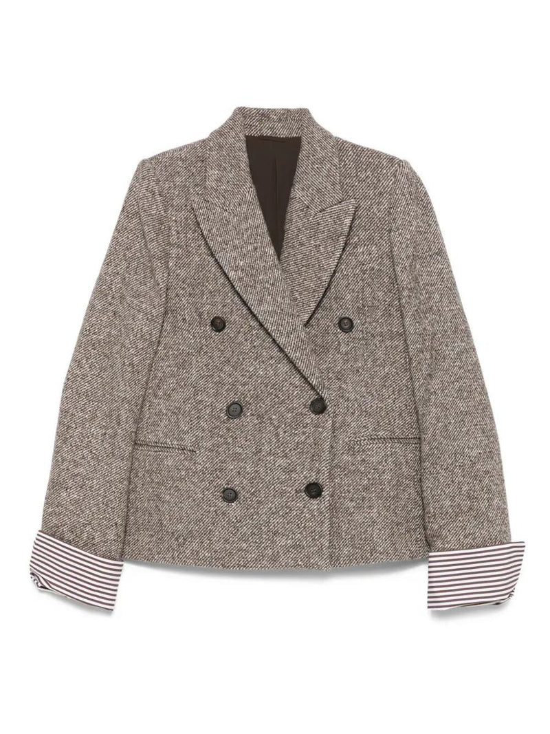 Brunello Cucinelli Double-Breasted Wool Short Coat Clothing
