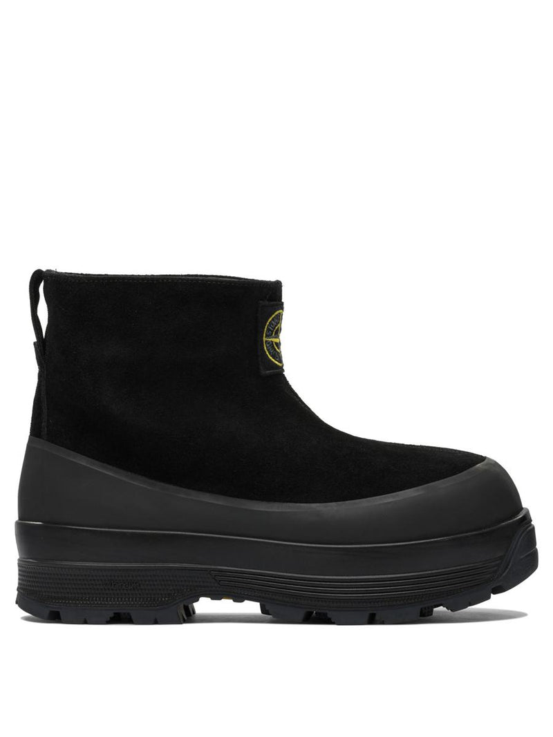 Stone Island Suede Leather Ankle Boots