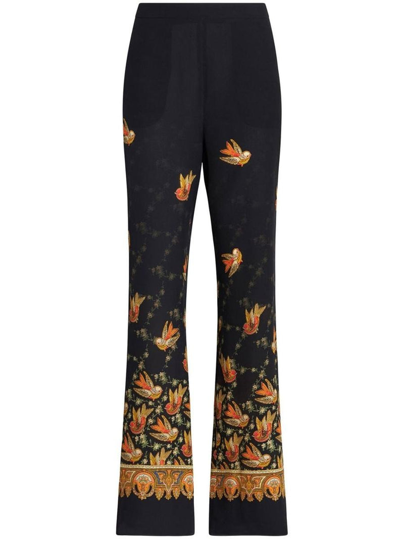 Etro Printed Silk Trousers