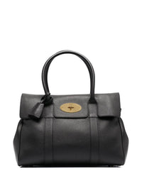 'Bayswater' Black Handbag With Twist-Lock Fastening In Grainy Leather Woman