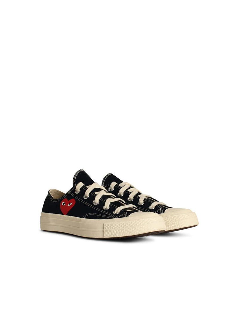 Converse X Comme Des Garçons Play 'Red Heart' Black Canvas Sneakers