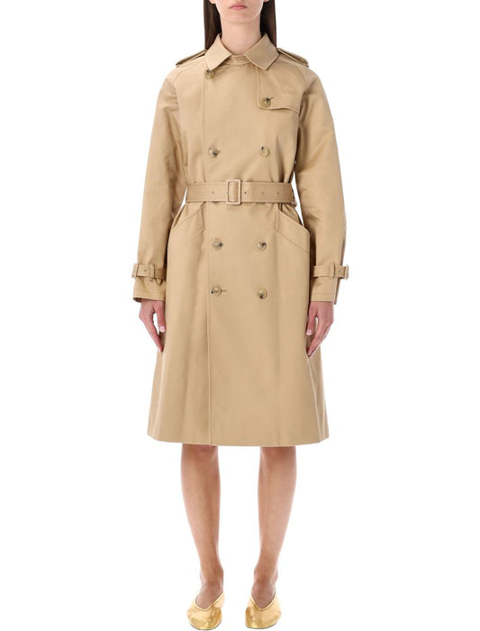 A.P.C. Greta Trench Coat In Beige Waterproof Gabardine