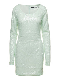 Mini Green Dress With All-Over Sequins In Recycled Fabric Woman