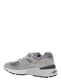 Grey Low Top Sneakers With Logo Detail In Suede And Tech Fabric Unisex