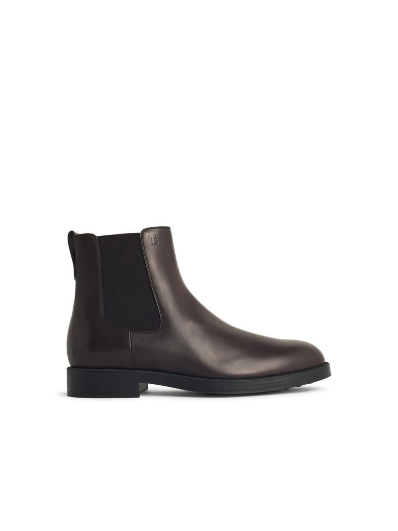 Tod'S 'El. Formal' Brown Leather Ankle Boots