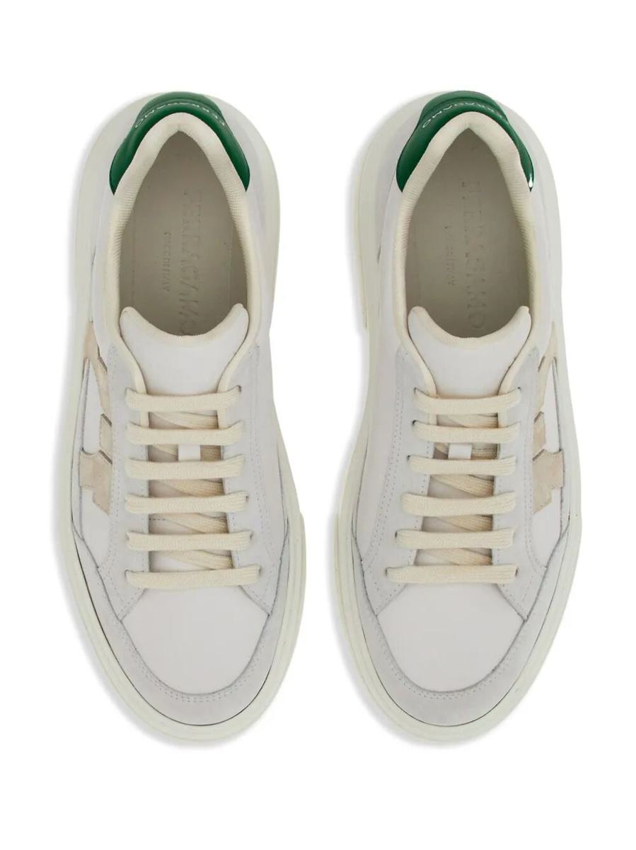 Salvatore Ferragamo Cassina Leather Sneakers With Gancini Patch Shoes