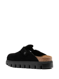 Birkenstock 'Boston Chunky' Black Suede Sabot