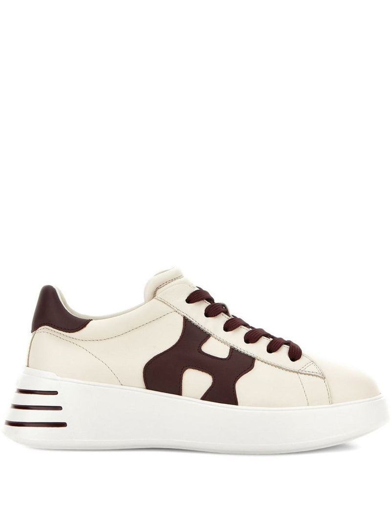 Hogan 'Rebel' Calf Leather Sneakers In Ivory