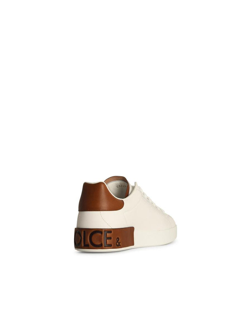 Dolce & Gabbana 'Portofino' White Leather Sneakers