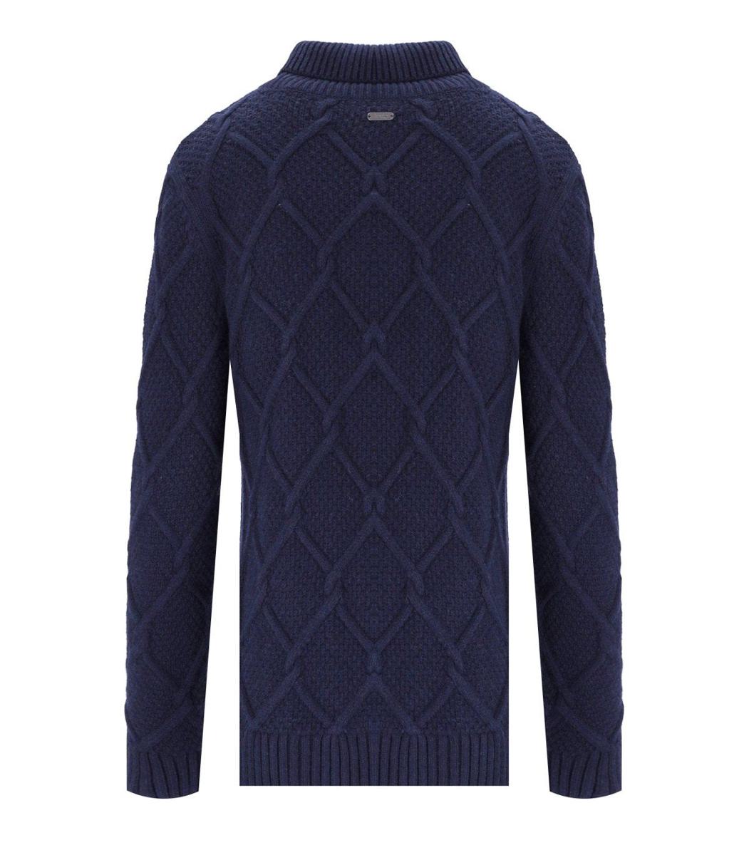 Barbour Burne Roll Blue Turtleneck Sweater
