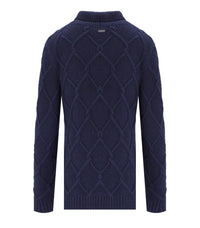 Barbour Burne Roll Blue Turtleneck Sweater