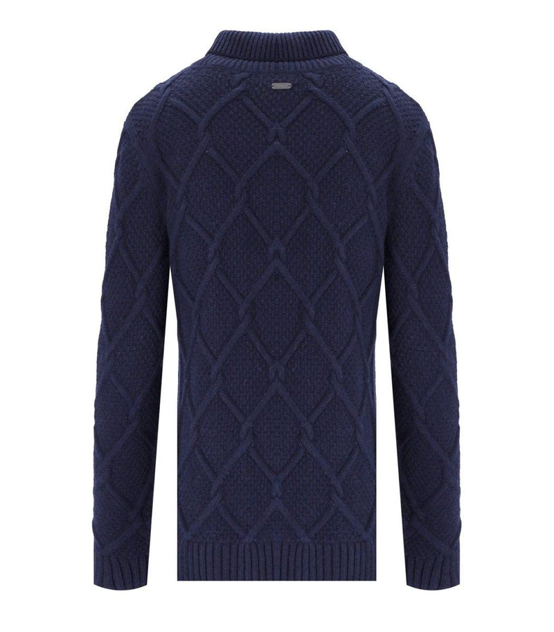 Barbour Burne Roll Blue Turtleneck Sweater