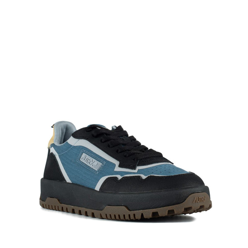 Autry Wildpace Low Nylon Ripstop And Leather Dark Blue And Black Sneakers
