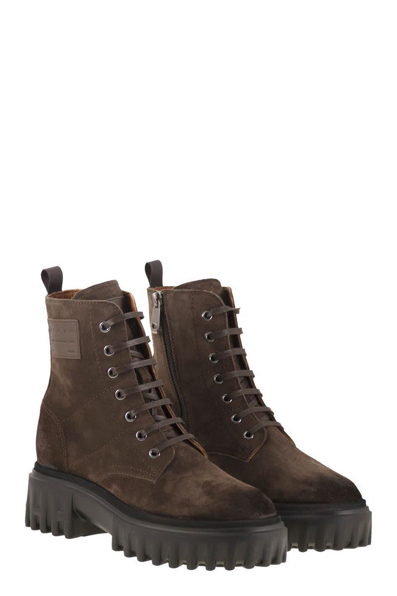 Hogan H700 - Suede Combat Boots