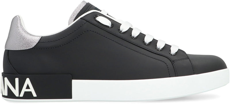 Dolce & Gabbana Portofino Spoiler Leather Low-Top Sneakers