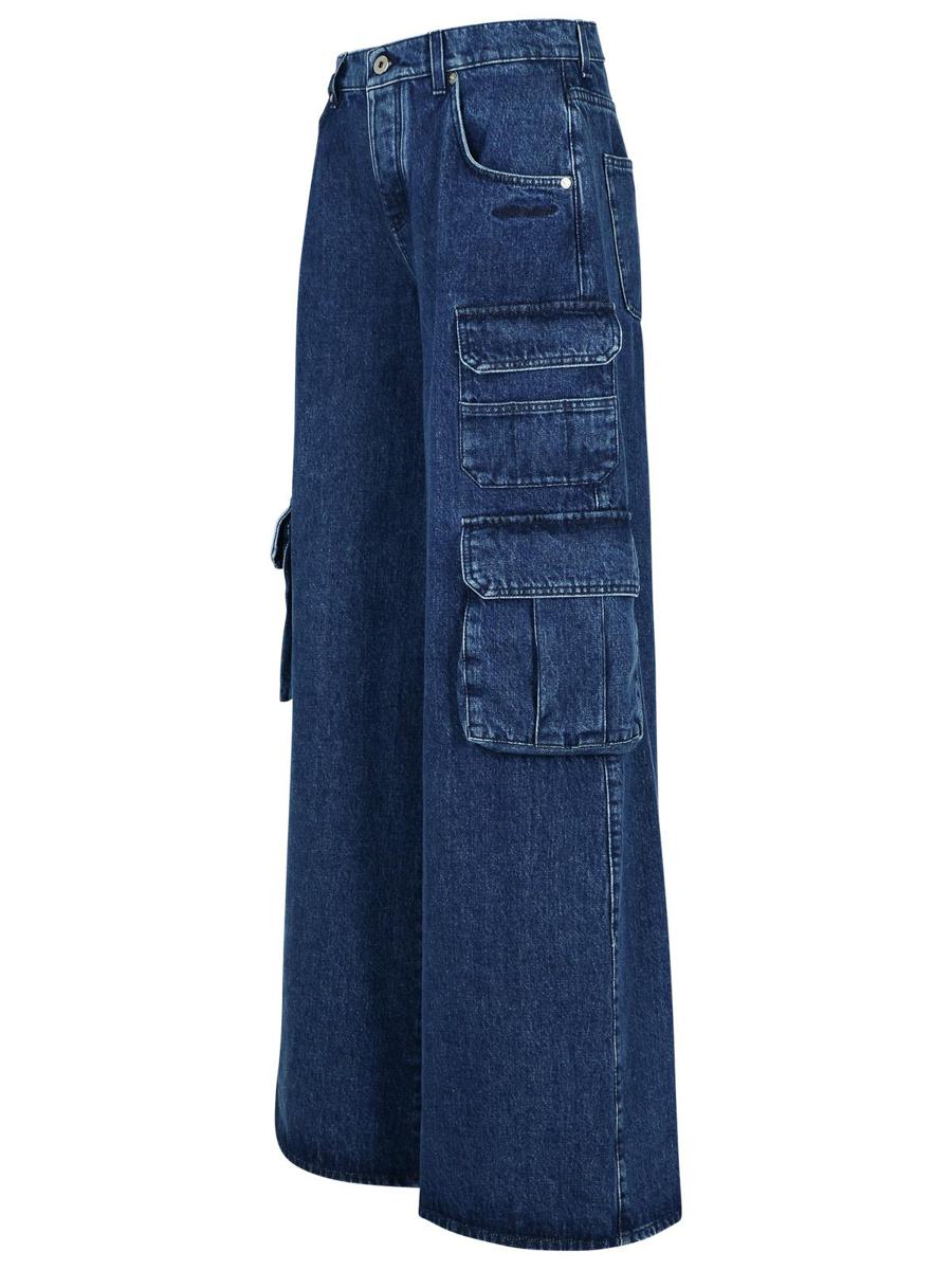 Off-White Cargo 'Baggy' Jeans In Blue Cotton