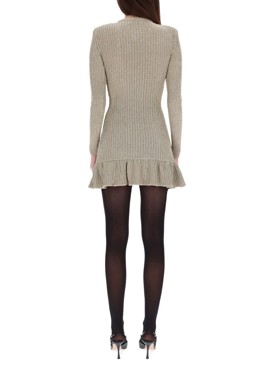 Self-Portrait "Gold Lurex" Midi Dress