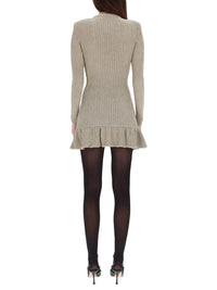 Self-Portrait "Gold Lurex" Midi Dress